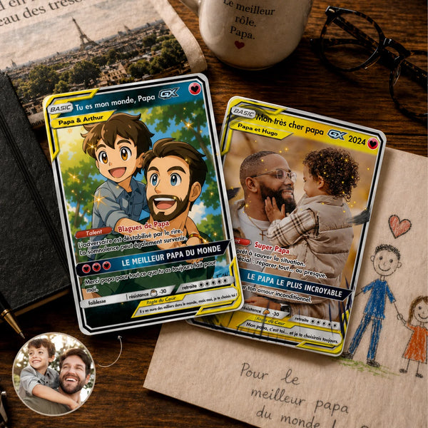 Carte En Acrylique Personnalisée Style Anime Pour Papa Famille