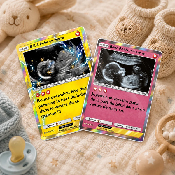 Carte acrylique personnalisée style anime pour un nouveau papa et sa famille