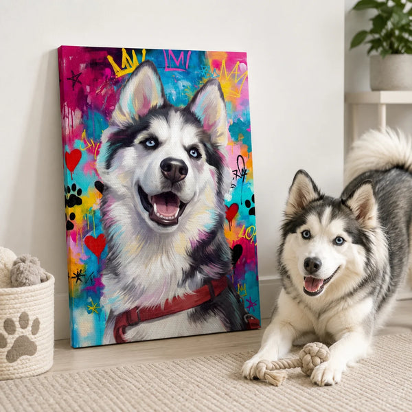 Toile personnalisée animal de compagnie – Style graffiti street art