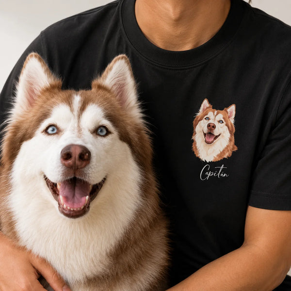 T-shirt personnalisé avec portrait d’animal en aquarelle