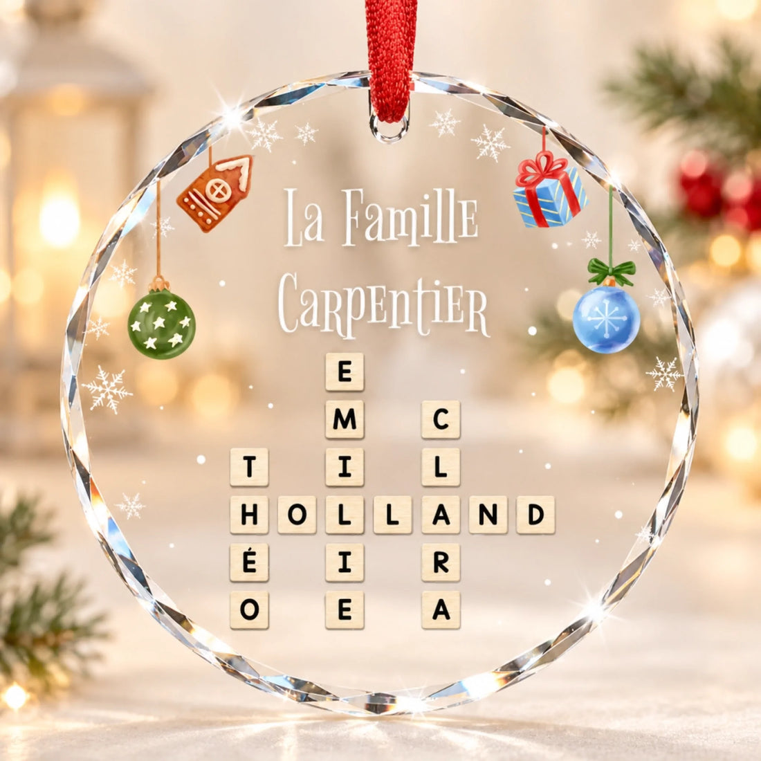 Personalized Crystal Ornament Crossword Display