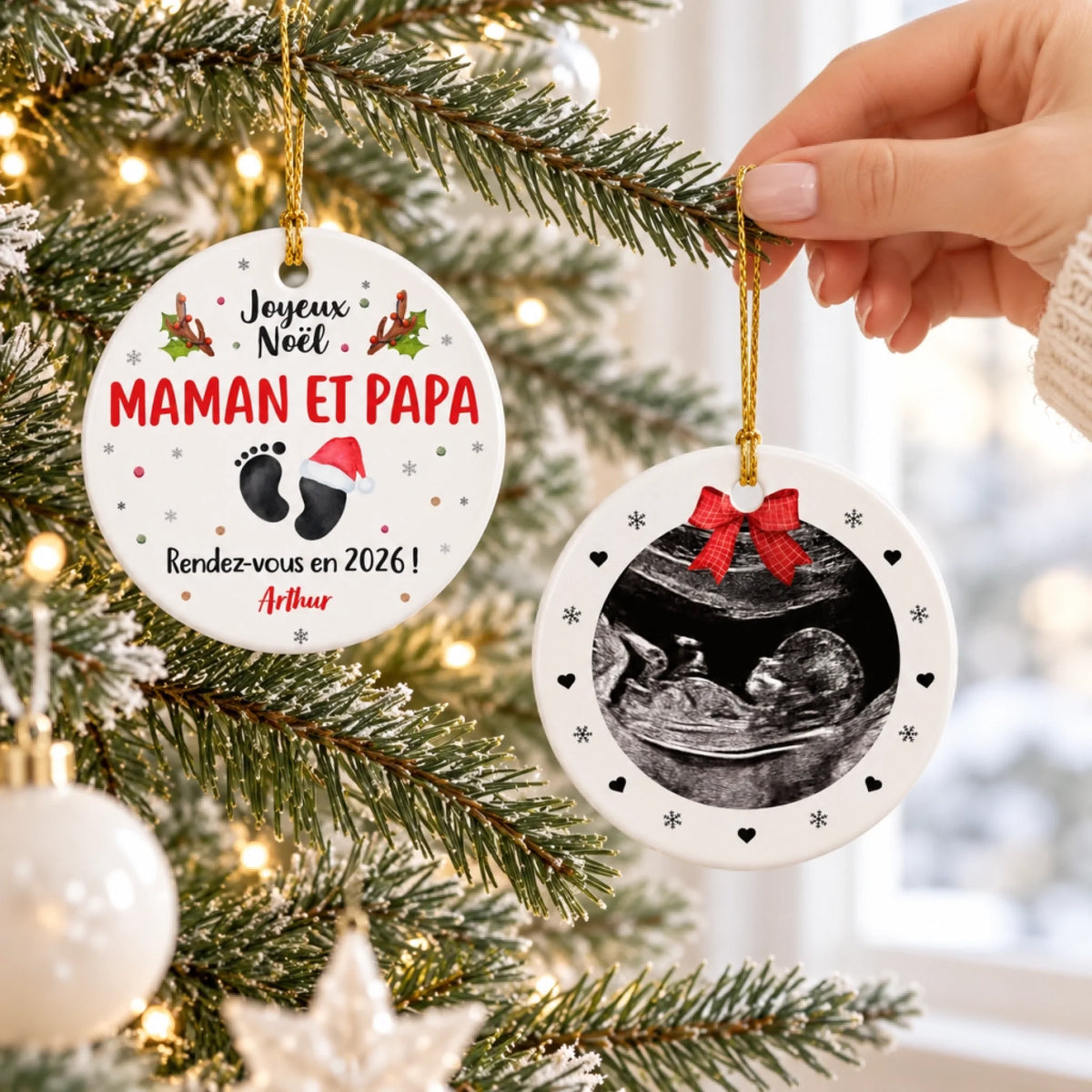 Maman et Papa Christmas Ornaments