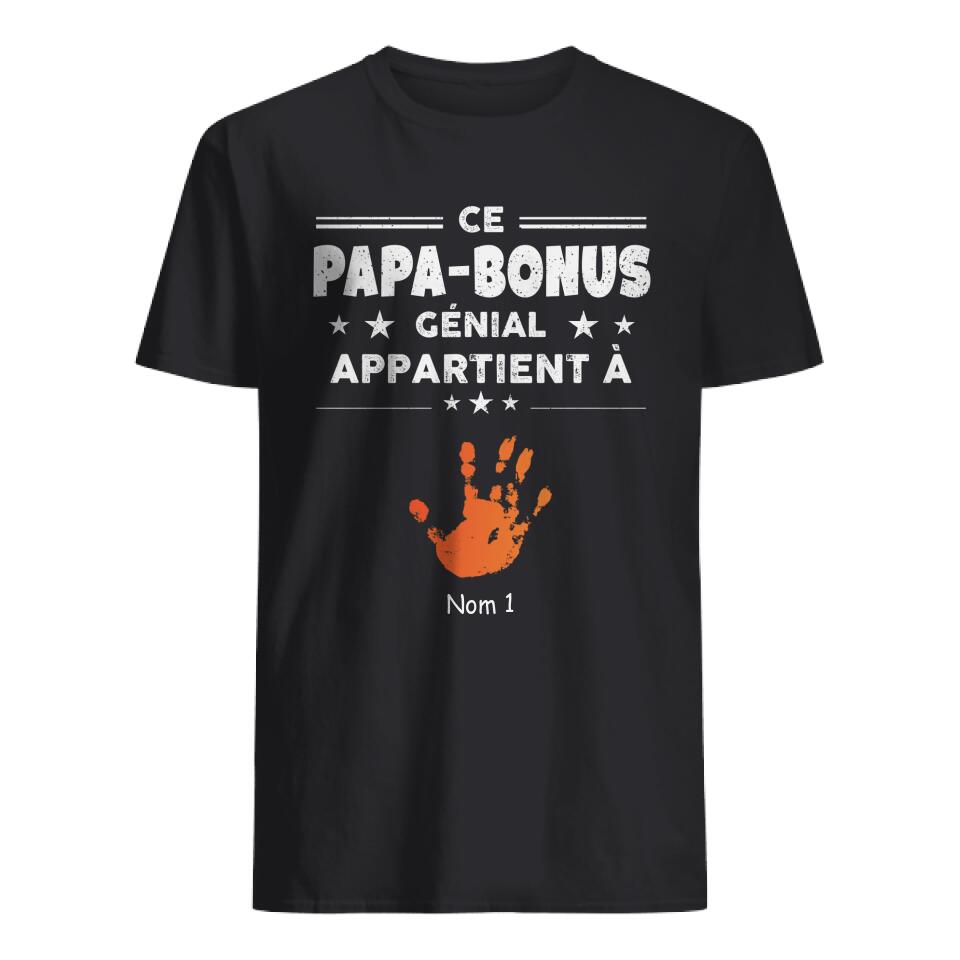 ce papa bonus genial appartient a personnalisable t shirt pour hommes pour papa