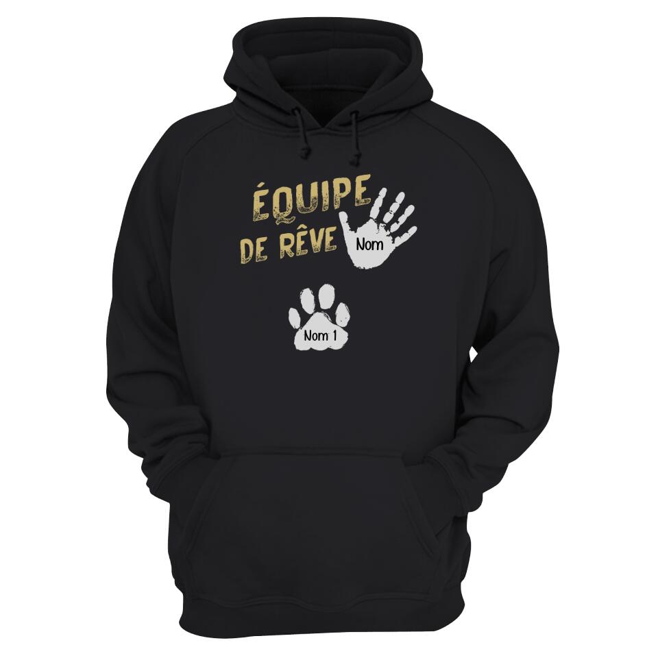 equipe de reve personnalisable sweat a capuche unisexe pour les amis des animaux