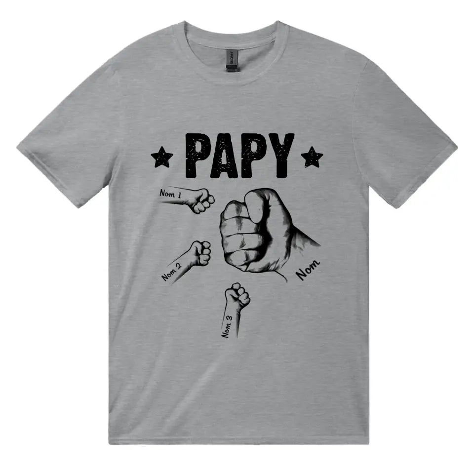 la main de papapapy personnalisable t shirt homme pour papa