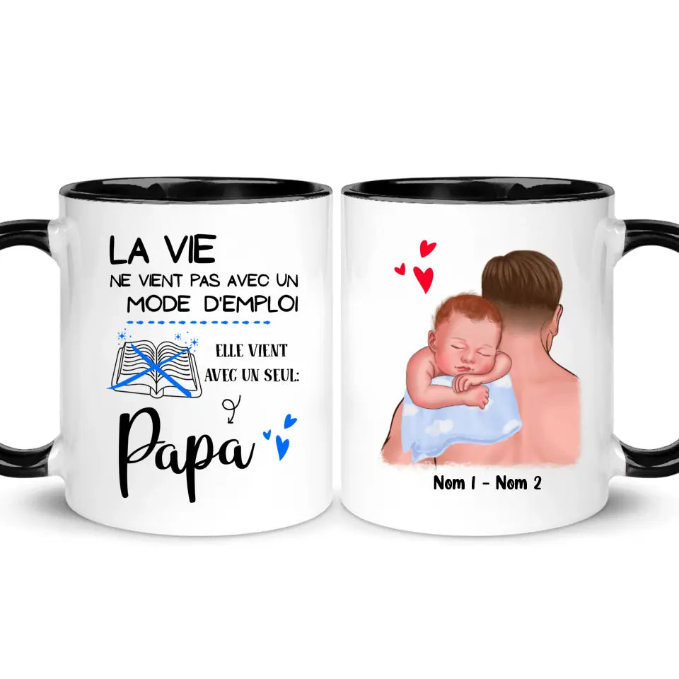 la vie ne vient pas avec un mode demploi elle vient avec un seul papa personnalisable tasse pour papa