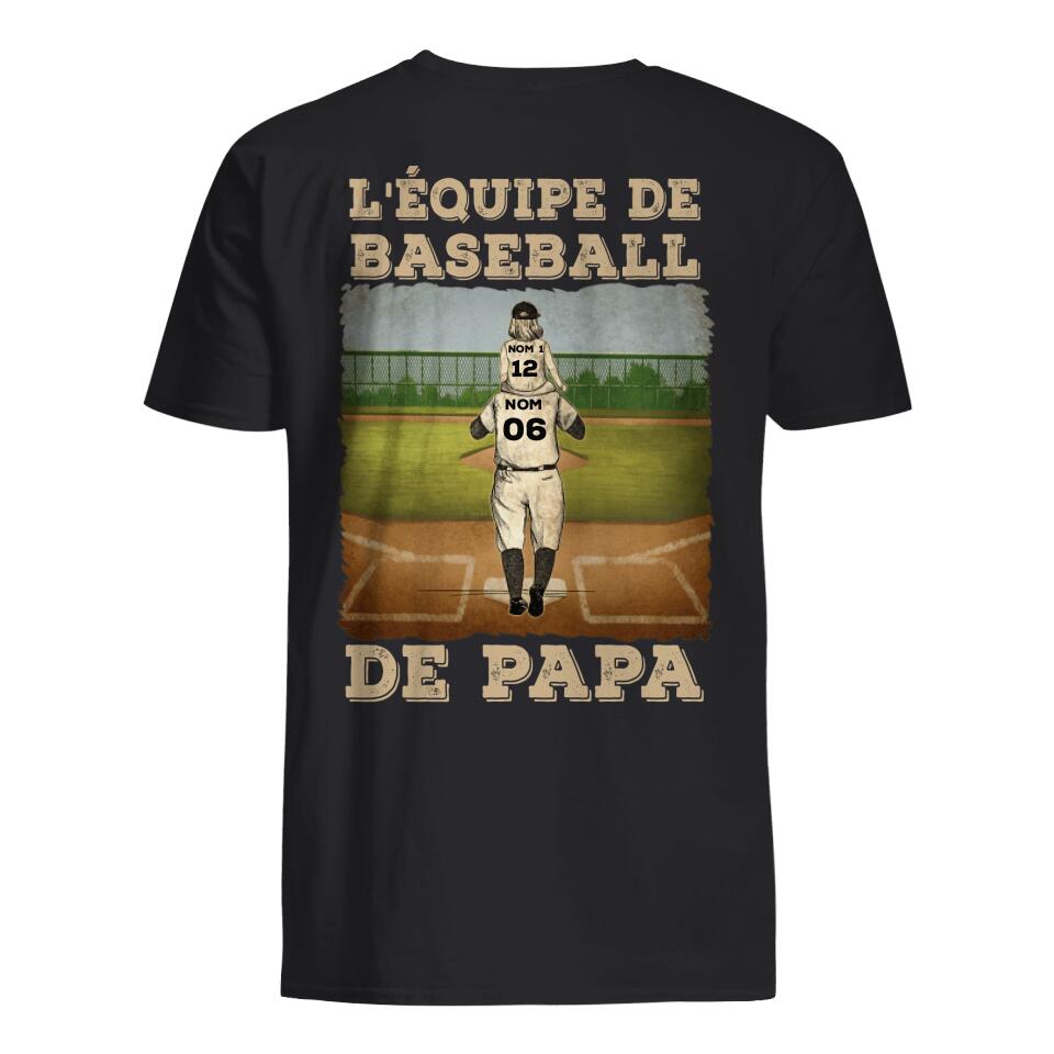 lequipe de baseball de papa personnalisable t shirt pour pere