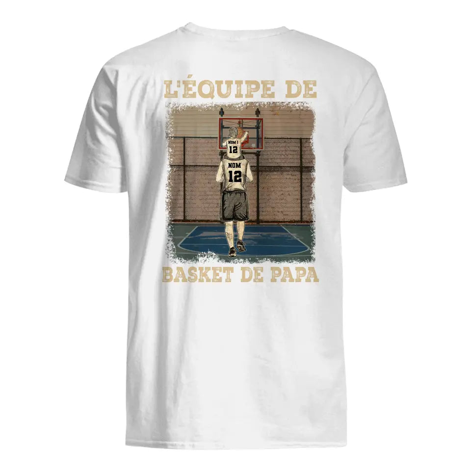 lequipe de basket de papa personnalisable t shirt pour hommes pour papa