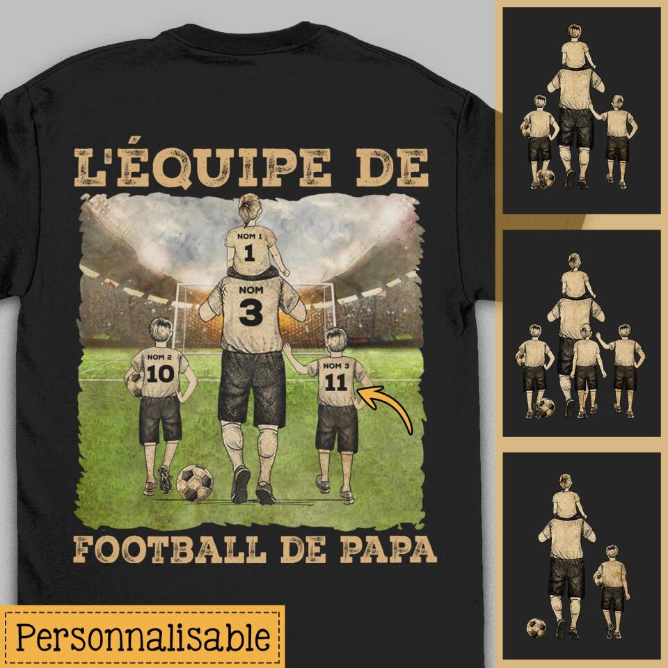 lequipe de football de papa personnalisable t shirt pour hommes pour papa