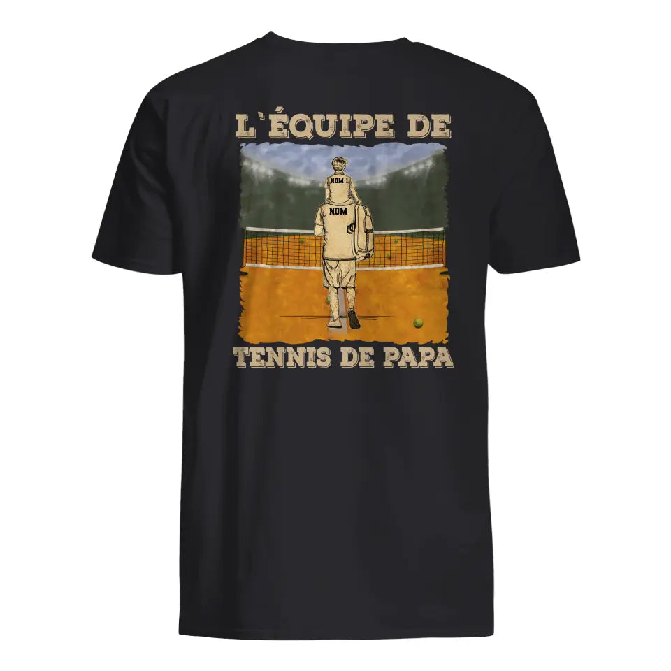 lequipe de tennis de papa personnalisable t shirt pour hommes pour papa