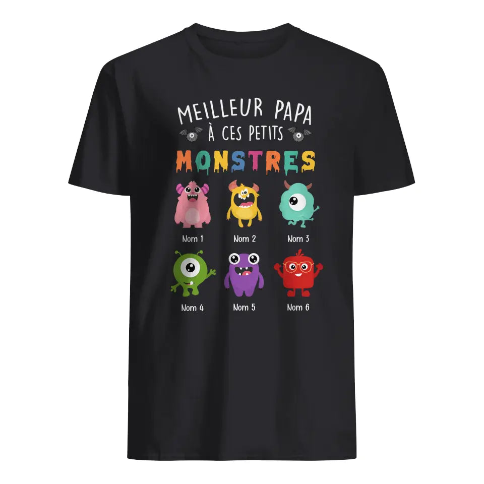 les petits monstres de papa personnalisable unisex t shirt pour papa