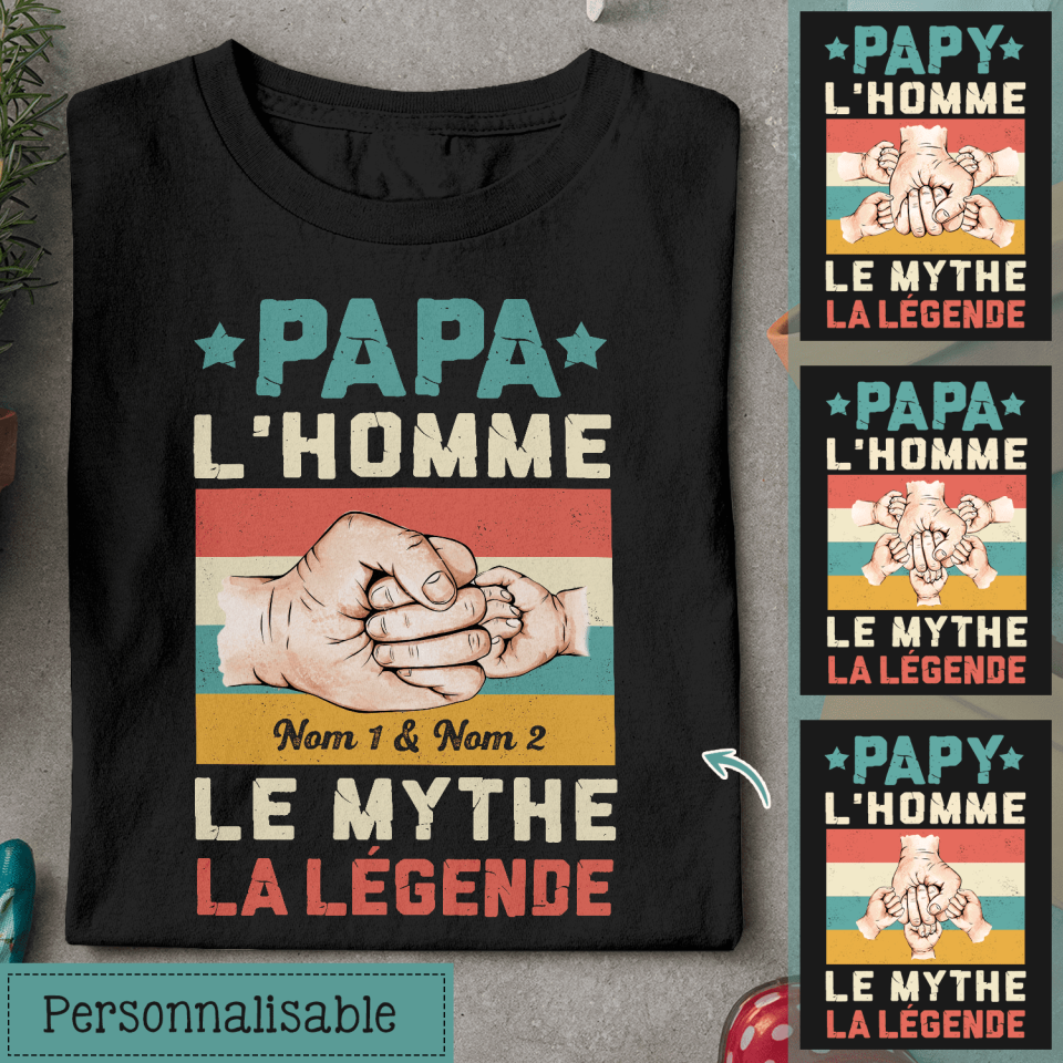 lhomme le mythe la legende personnalisable t shirt unisexe pour papapapy