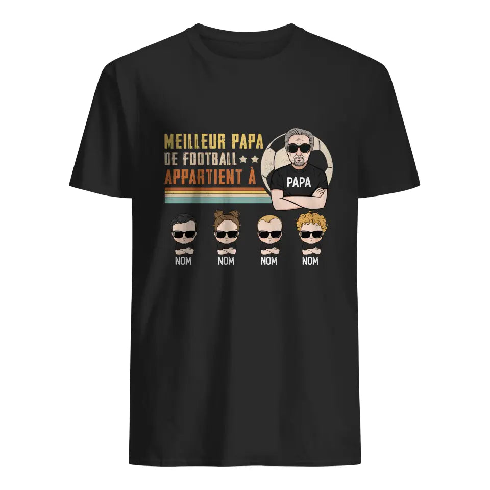 meilleur papa de football appartient a personnalisable t shirt pour papa