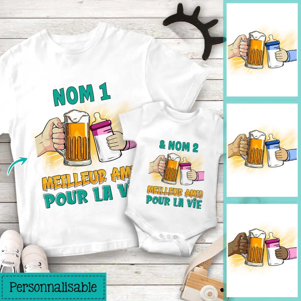 meilleurs amis pour la viepersonnalisable t shirt pour le pere