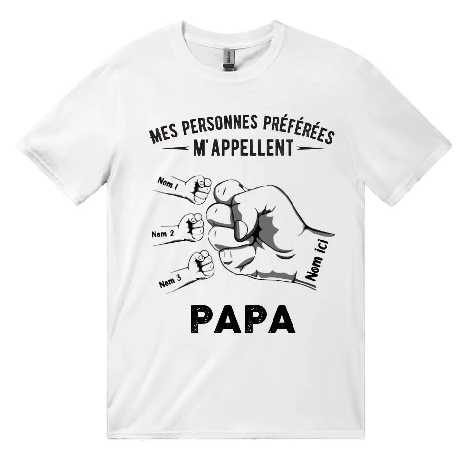 mes personnes preferees mappellent papa personnalisable unisex t shirt pour papa