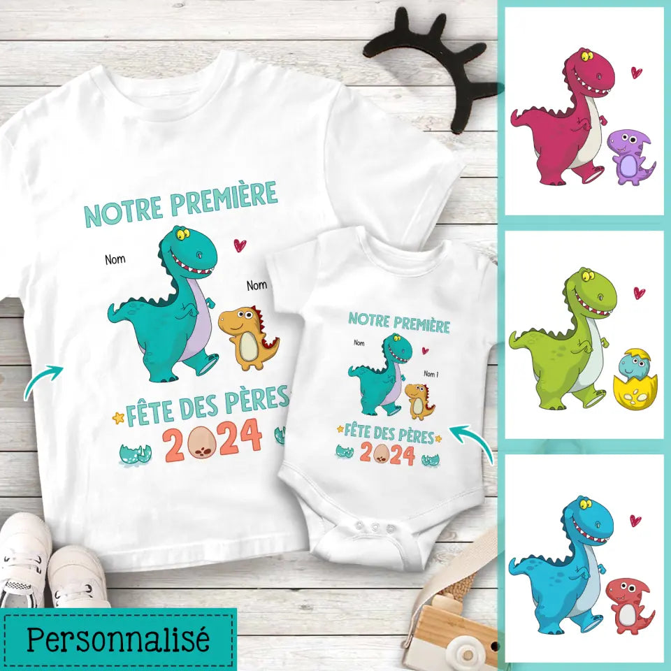 notre premiere fete des peres 2022 personnalisable t shirt homme pour papa