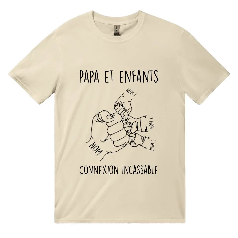 papa et enfants lien incassable personnalisable t shirt homme pour papa