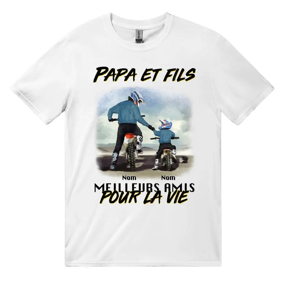 papa et fils fille meilleurs amis pour la vie personnalisable t shirt pour papa