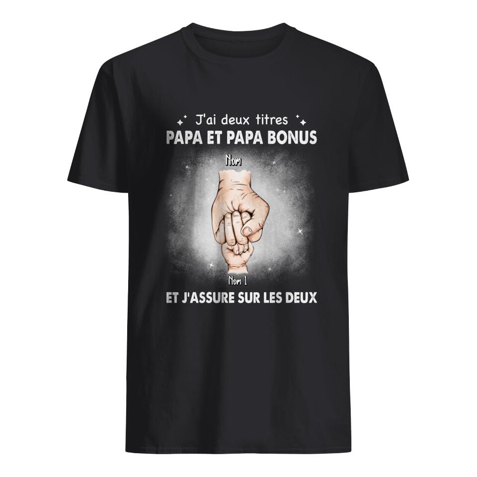 papa et papa bonus personnalisable t shirt homme pour papa