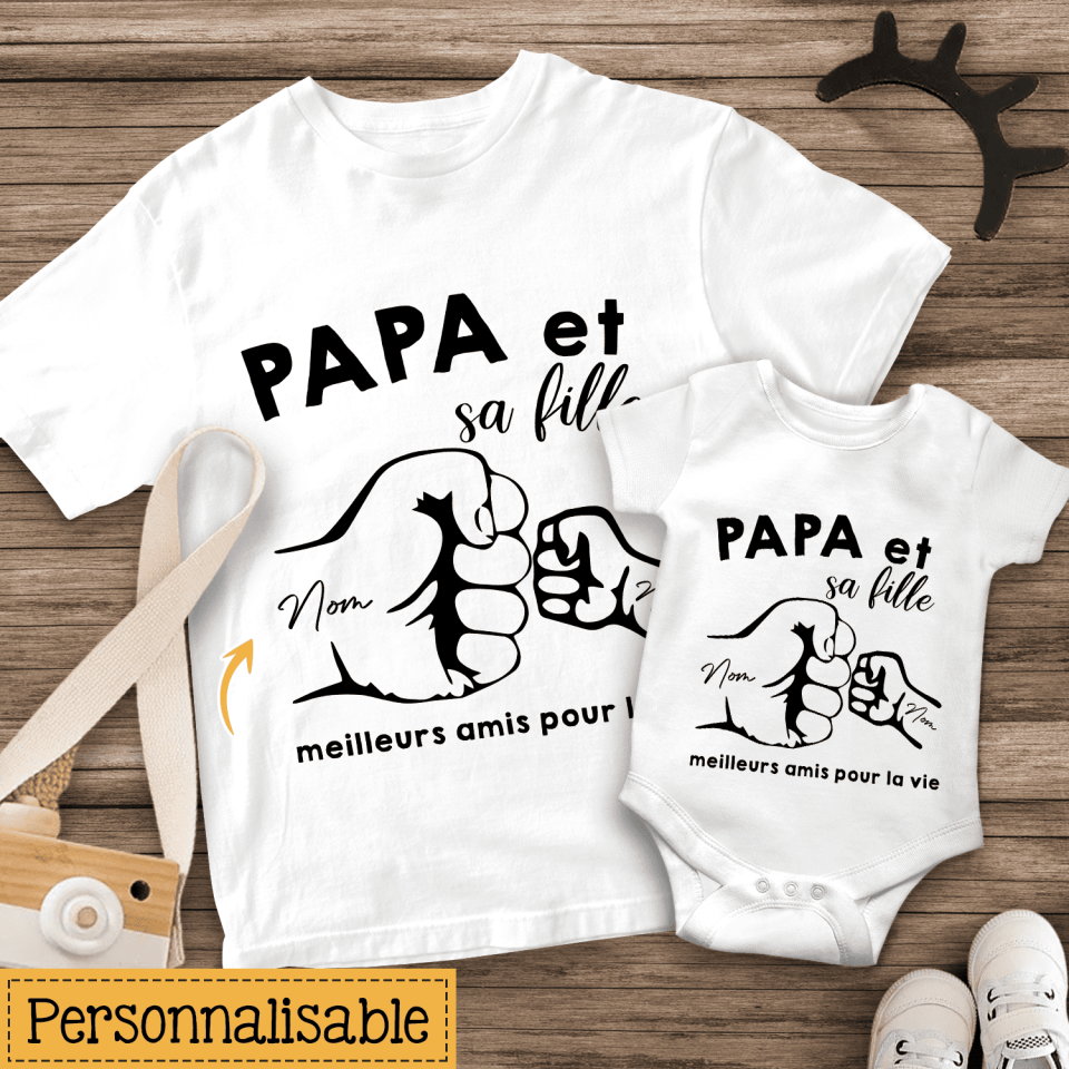 papa et sa fille personnalisable t shirt homme pour papa et sa fille