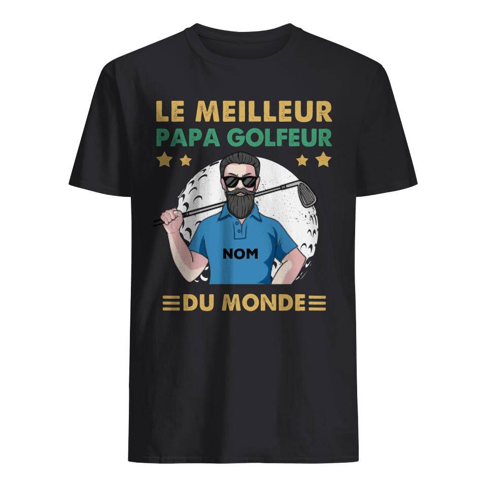 papa golfeur personnalisable t shirt homme pour papa