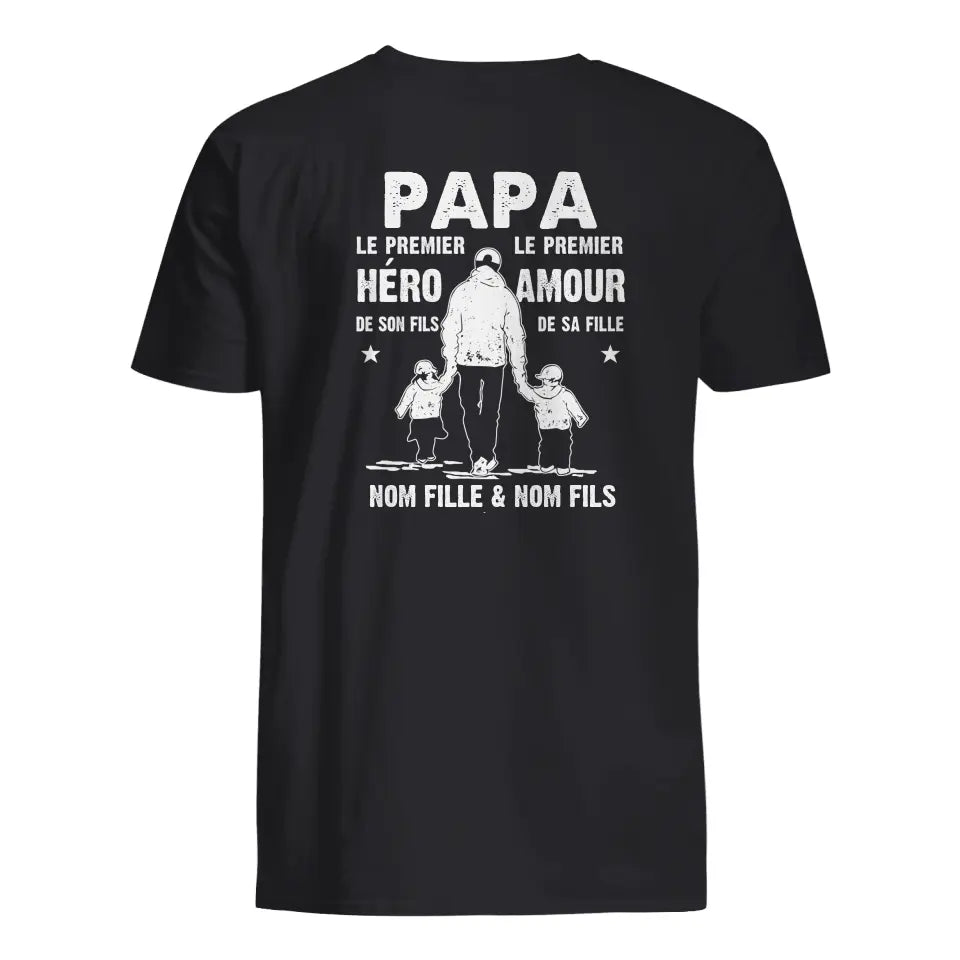 papa le premier hero de son fils le premier amour de sa fille personnalisable t shirt homme pour papa 1