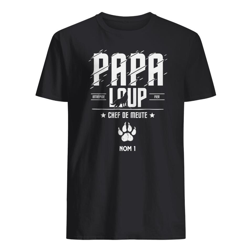 papa loup intrepide fier chef de meute personnalisable t shirt homme pour papa