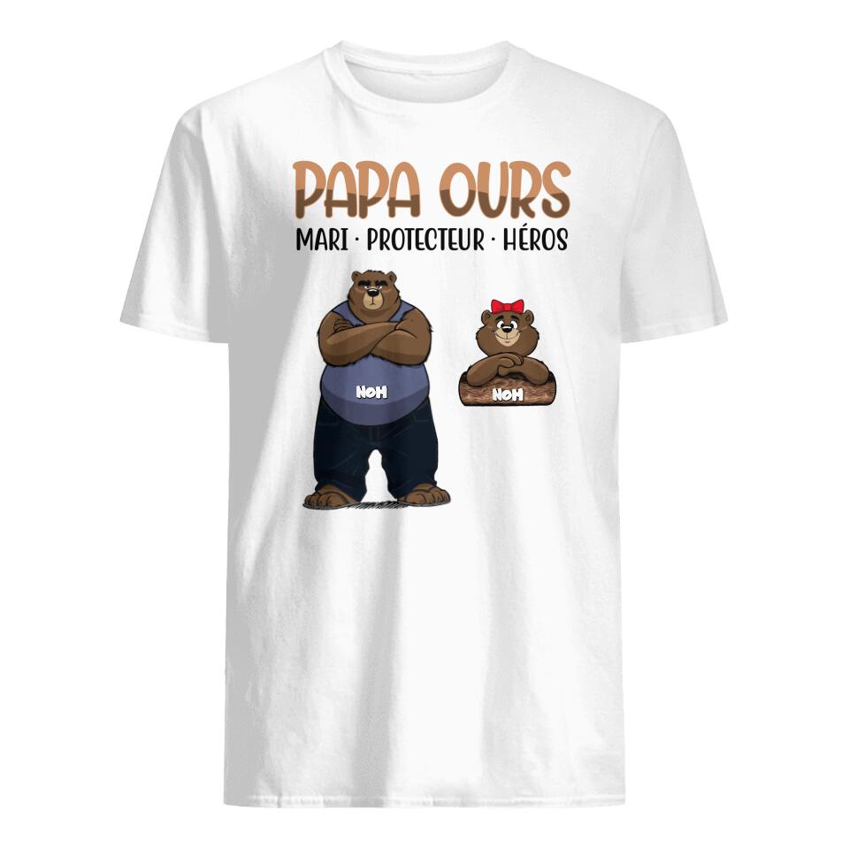 papa ours personnalisable t shirt unisexe pour papa