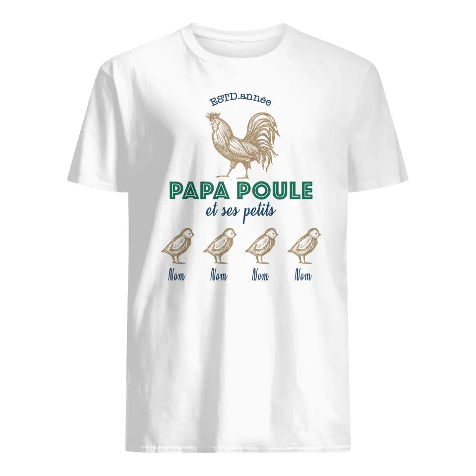 papa poule et ses petits personnalisable unisex t shirt pour papa