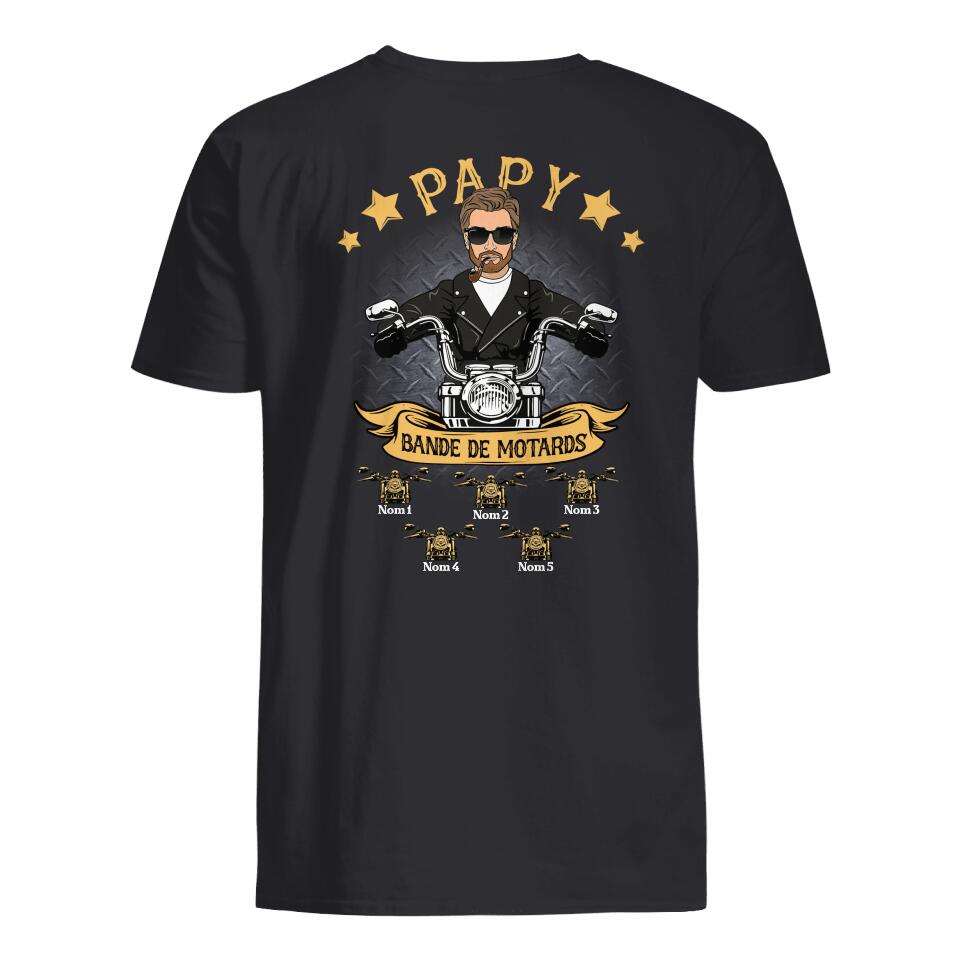 papapapy bande de motards personnalisable t shirt pour le pere