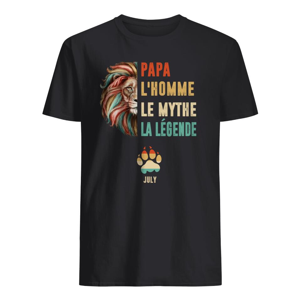 personalizable t shirt papa le mythe