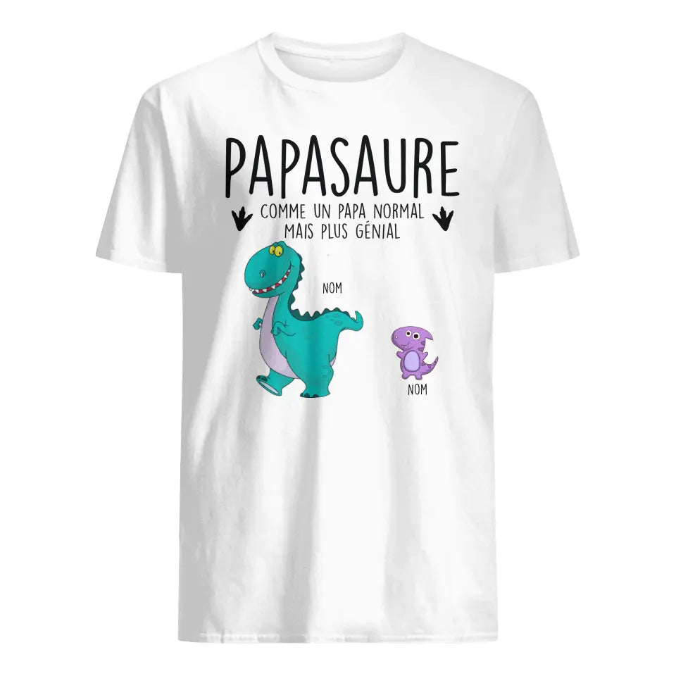 personnalisable t shirt pour hommes pour papa papasaure