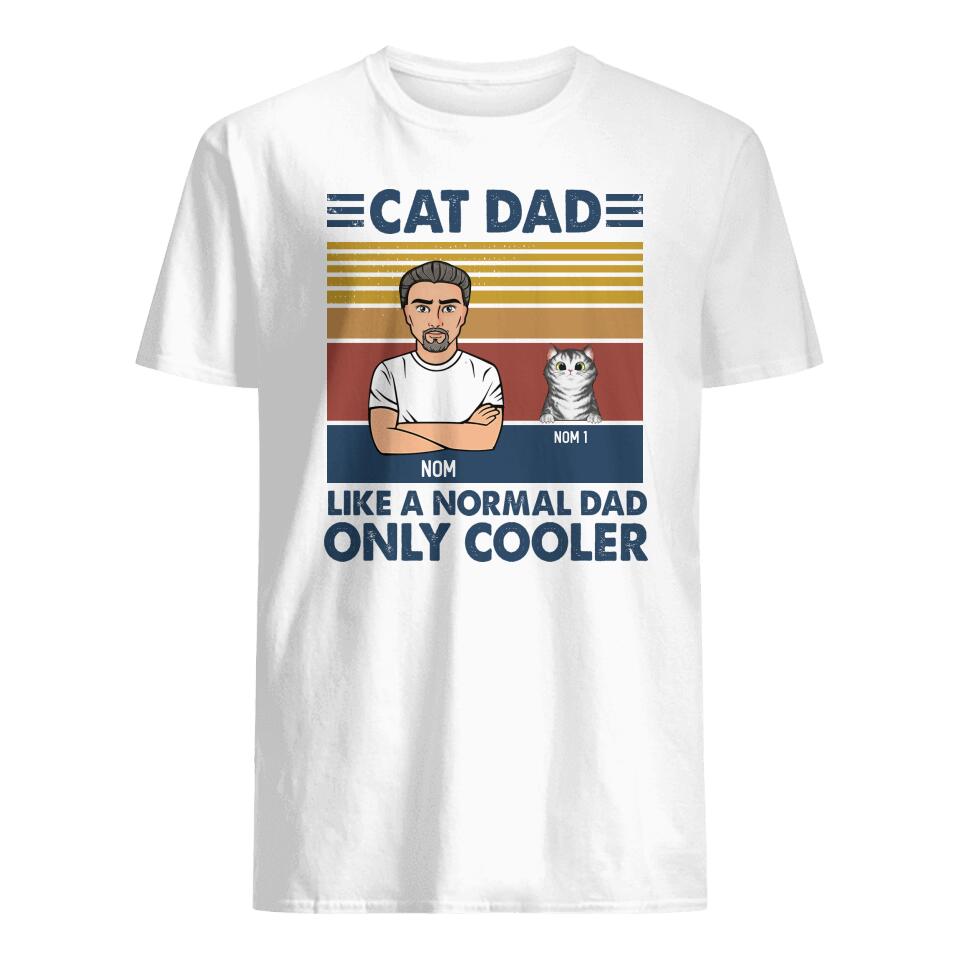 personnalisable t shirt pour les amoureux des chats glaciere papa chat