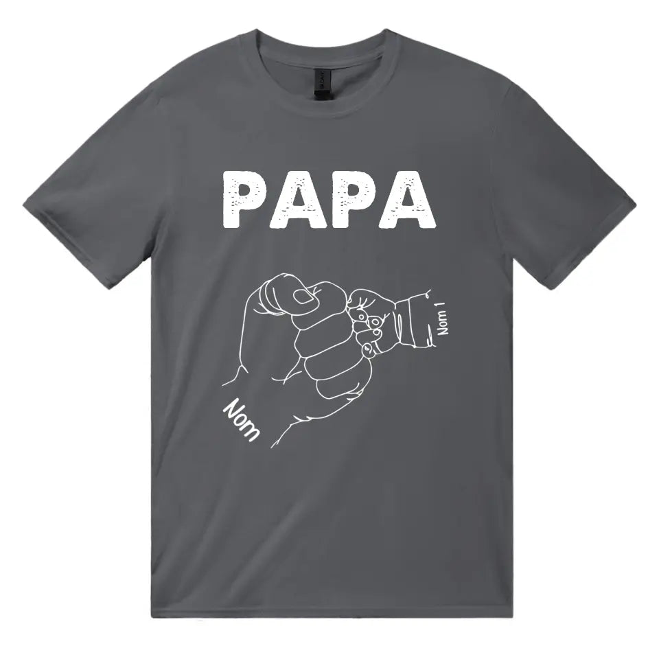 pousse papa papy et des enfants personnalisable t shirt homme fonce pour papa