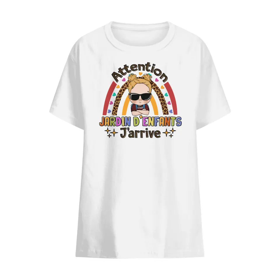 t shirt personnalise pour enfant rentree scolaire 2023 attention jardin denfantsprescolaire jarrive