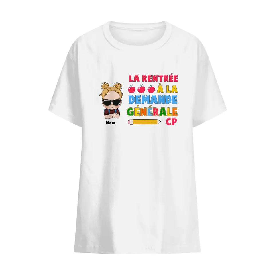 t shirt personnalise pour enfant rentree scolaire 2023 la rentree a la demande