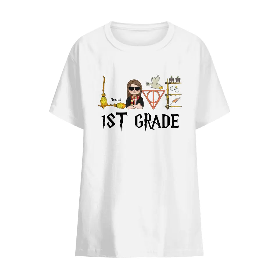 t shirt personnalise pour enfant rentree scolaire 2023 love grade