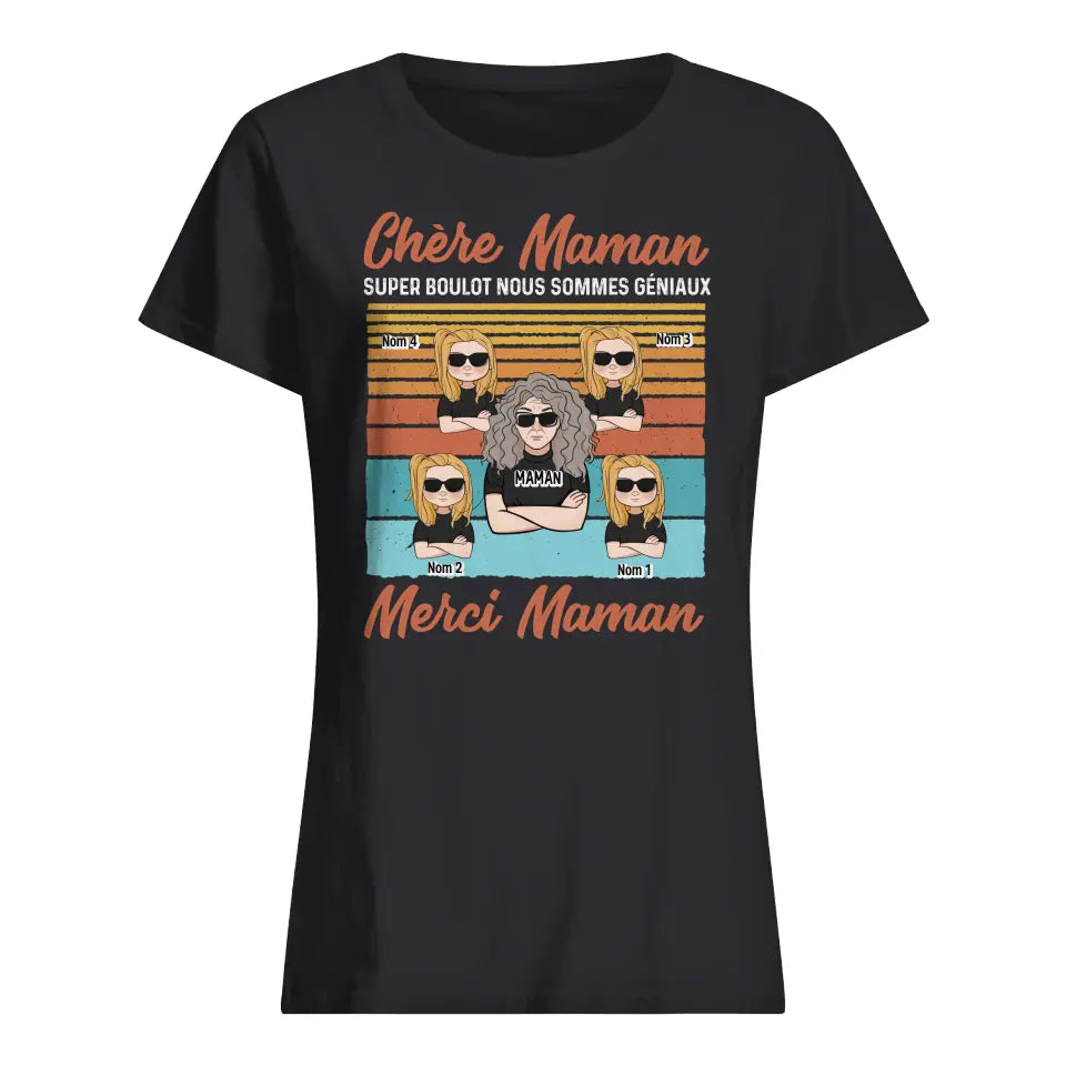 t shirt personnalise pour maman cadeau personnalise pour sa mere chere maman super boulot nous sommes geniaux merci maman