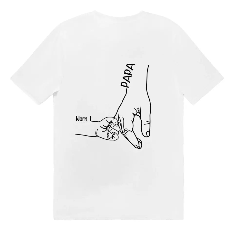 t shirt personnalise pour papa tenir la main papa