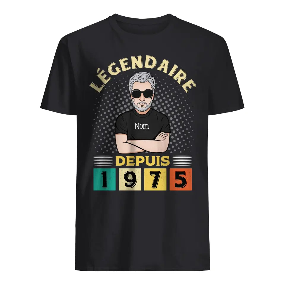 t shirt personnalise pour papy cadeau personnalise pour grandpere legendaire depuis