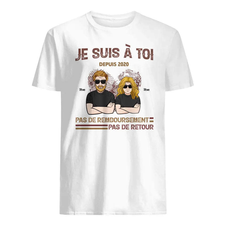 t shirt personnalisee pour couple pas de remboursement pas de retour