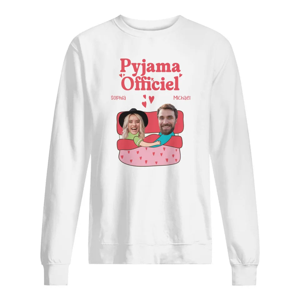 t shirt personnalisee pour couple pyjama officiel