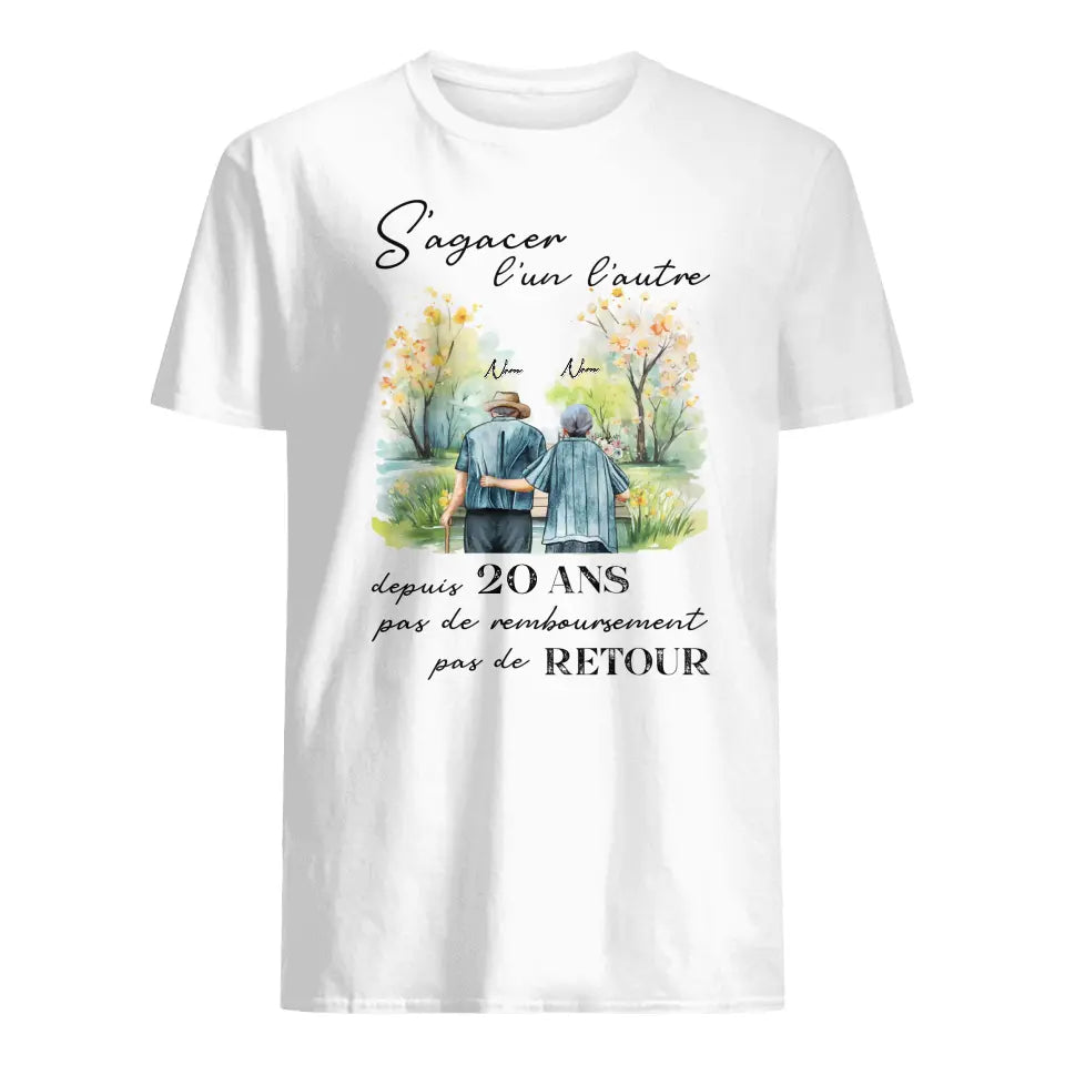 t shirt personnalisee pour couple sagacer lun lautre depuis anset toujours toujours aussi forts