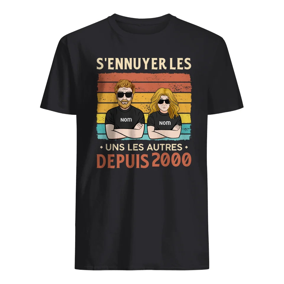 t shirt personnalisee pour couple sennuyer les uns les autres depuis