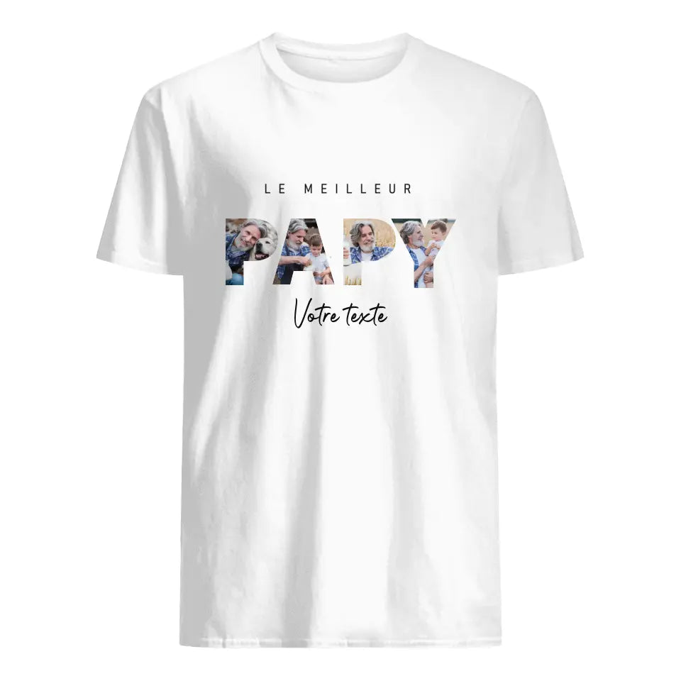 t shirt photo personnalise pour grandpere le meilleur papy