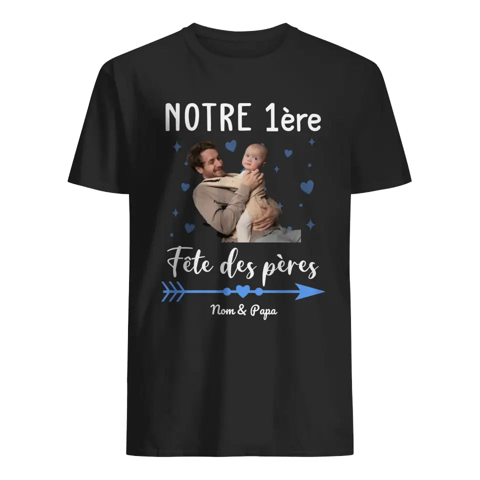 t shirt photo personnalise pour papa 1ere fete des pere avec papa