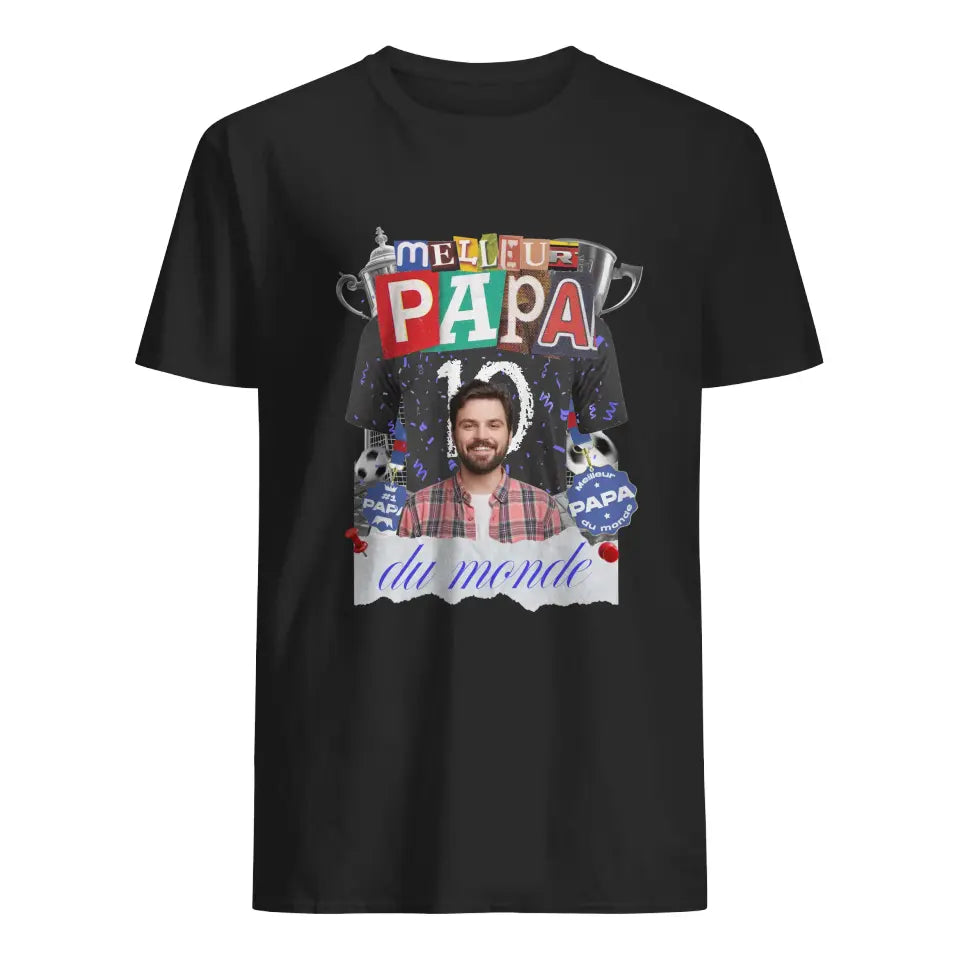 t shirt photo personnalise pour papa meilleur papa du monde 1