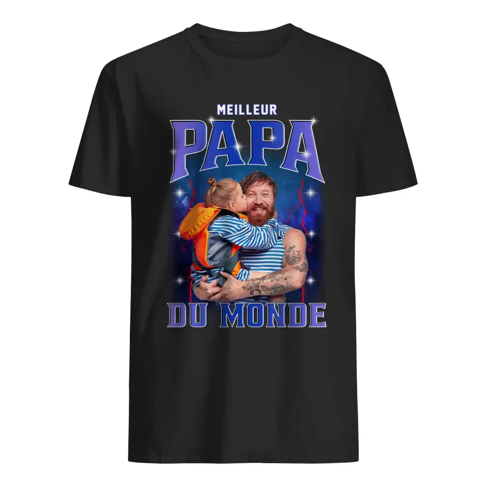 t shirt photo personnalise pour papa meilleur papa du monde