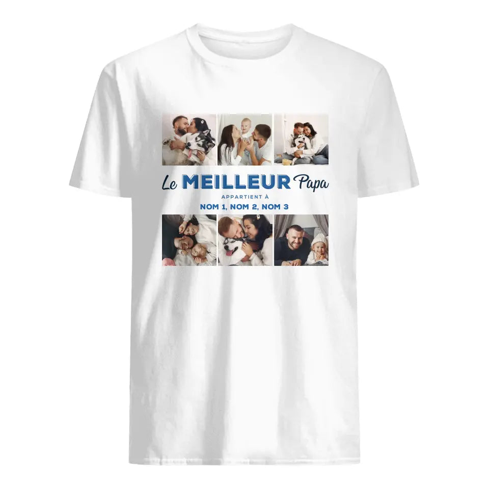 t shirt photo personnalise pour papa meilleur papa nous appartient a