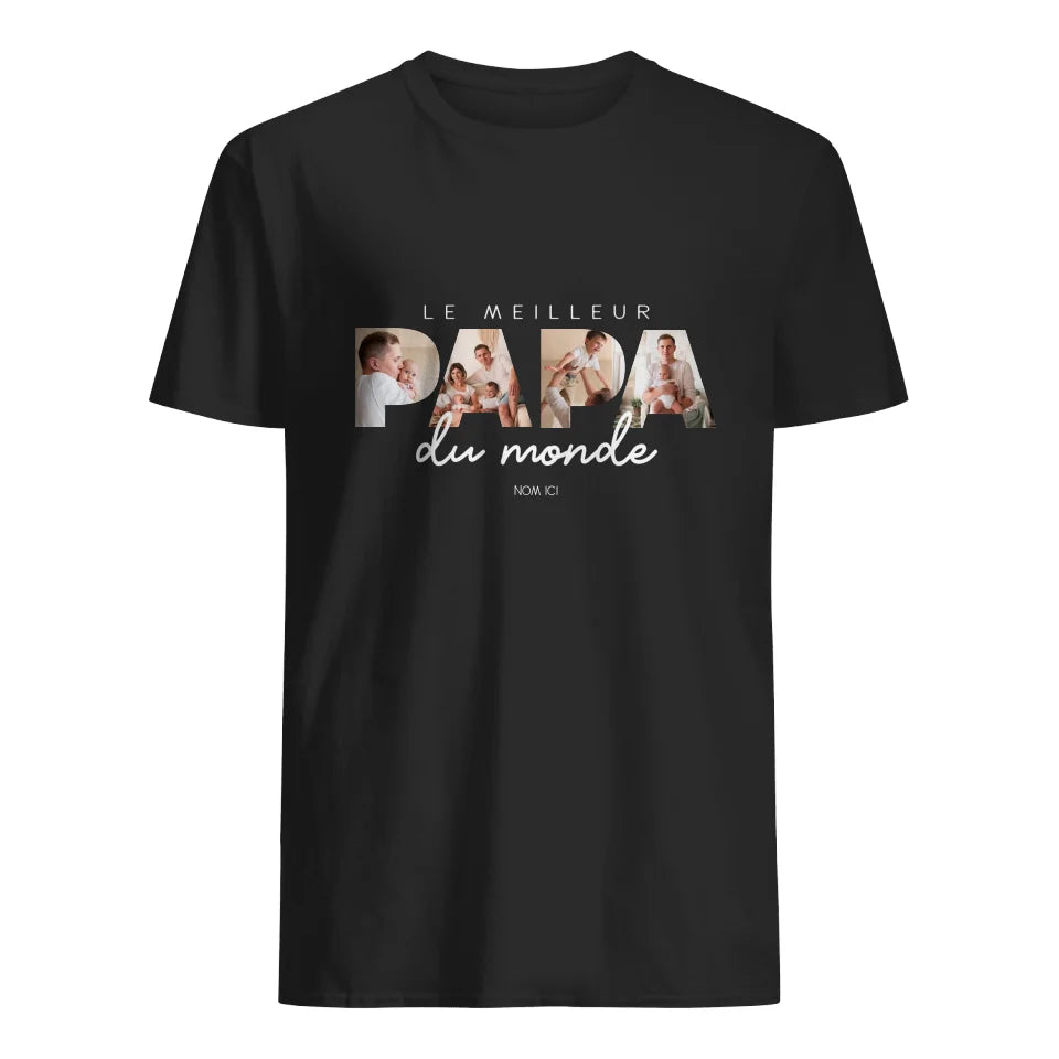 t shirt photo personnalise pour papa papa le meilleur du monde